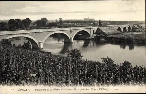 Ak Épinay sur Seine Seine Saint Denis, Plaine de Gennevilliers, Pont