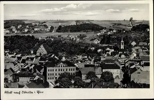 Ak Weida im Kreis Greiz Thüringen, Blick über die Dächer der Stadt
