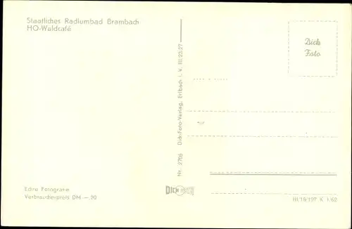 Ak Bad Brambach im Vogtland, HO Waldcafé