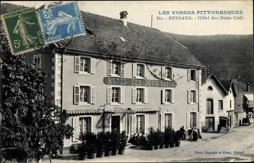 Ak Bussang Lothringen Vosges, Hotel des Deux Clefs