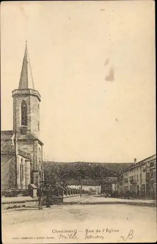 Ak Chenimenil Lothringen Vosges, Rue de l'Eglise