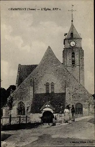 Ak Champigny Yonne, L'Église