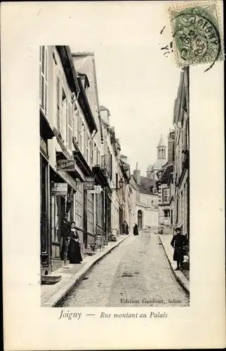 Ak Joigny Yonne, Rue montant au Palais