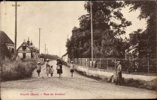 Ak Bourth Eure, Rue de Breteuil, Kinder