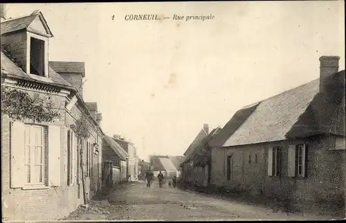 Ak Corneuil Eure, Rue principale