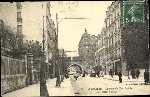 Ak Asnières sur Seine Hauts de Seine, Avenue de Courbevoie, les deux Voutes