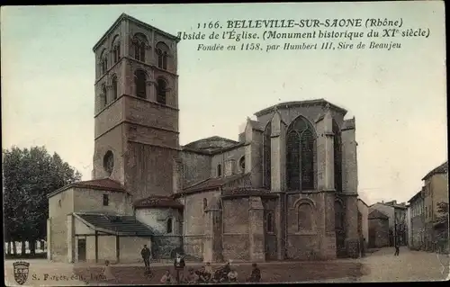 Ak Belleville sur Saone Rhône, Abside de l'église