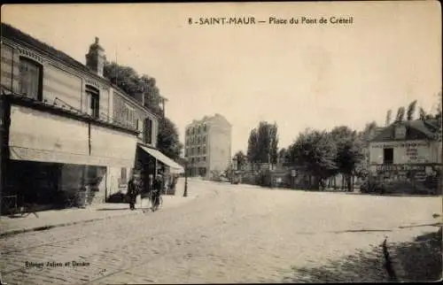 Ak Saint Maur Val-de-Marne, Place du Pont de Créteil