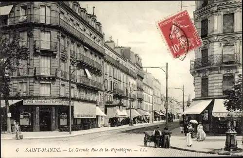Ak Saint Mandé Val-de-Marne, La Grande Rue de la République