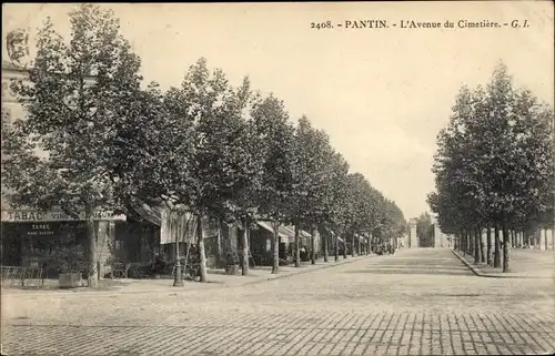 Ak Pantin Seine Saint Denis, Avenue du Cimetiere