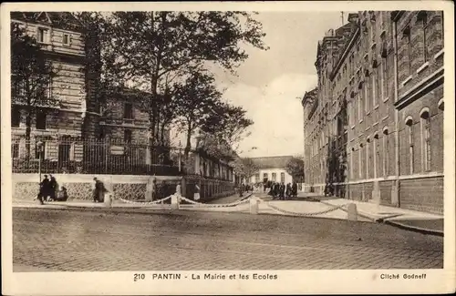 Ak Pantin Seine Saint Denis, Mairie, Ecoles