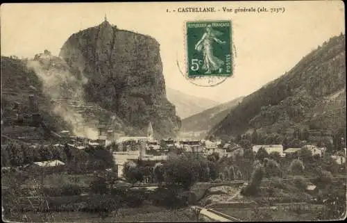 Ak Castellane Alpes de Haute Provence, Vue générale