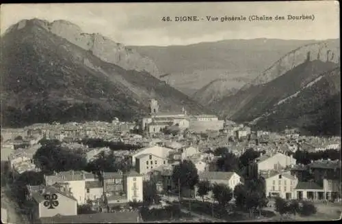 Ak Digne Alpes de Haute Provence, Vue générale, Chaine des Dourbes
