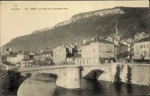 Ak Bort Corrèze, Le Pont et la Grande Rue