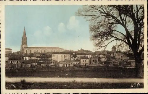 Ak Caussade Tarn et Garonne, Vue générale, Blick auf den Ort, Kirche