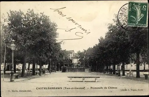 Ak Castelsarrasin Tarn et Garonne, Promenade du Chateau