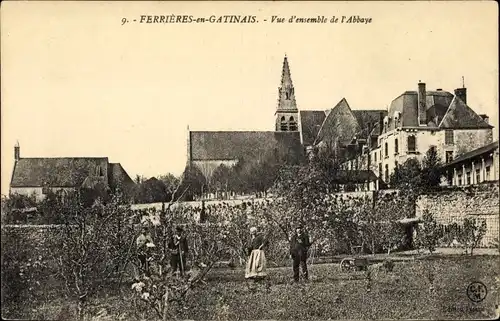 Ak Ferrières en Gatinais Loiret, Vue d'ensemble de l'Abbaye