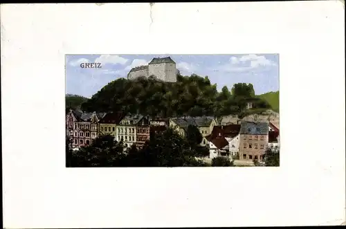 Ak Greiz in Thüringen, Panorama vom Ort und Schloss