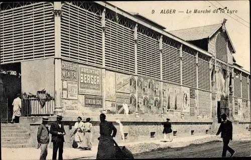 Ak Algier Alger Algerien, Le Marché de la Lyre
