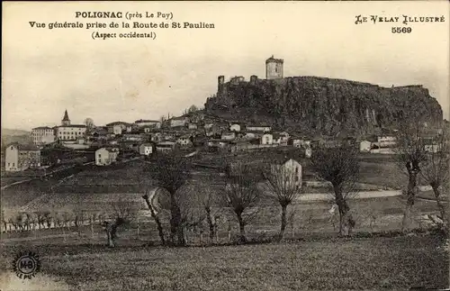 Ak Polignac Haute Loire, Vue générale