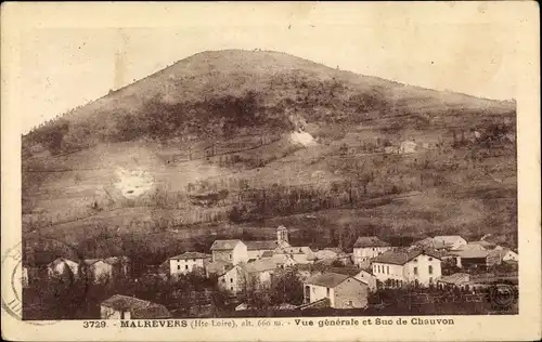 Ak Malrevers Haute Loire, Vue générale et Suc de Chauvon