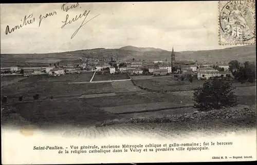 Ak Saint Paulien Haute Loire, Vue générale