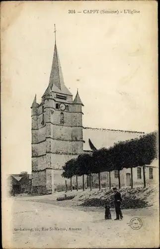 Ak Cappy Somme, Vue de l'Eglise