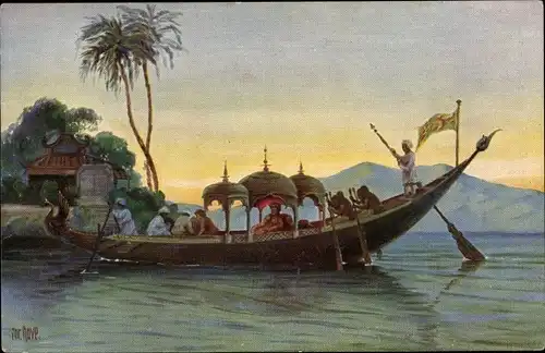 Künstler Ak Rave, Chr., Marine Galerie 188, Zeremonienboot des Kaisers von Birma, 19. Jahrhundert