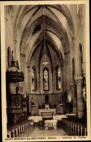 Ak Saint Bonnet des Bruyères, Intérieur de l'église