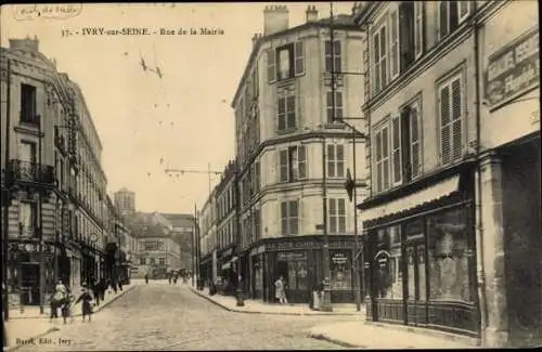 Ak Ivry sur Seine Val-de-Marne, Rue de la Mairie