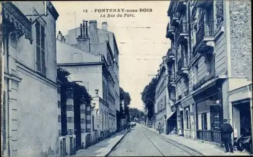 Ak Fontenay sous Bois Val-de-Marne, La Rue du Parc