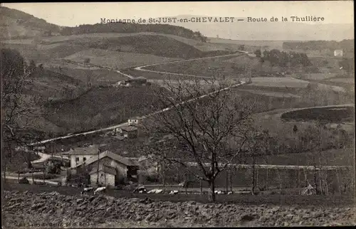 Ak St. Just en Chevalet Loire, Route de la Thullière