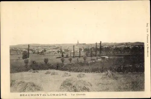 Ak Beaumont de Lomagne Tarn et Garonne, Vue générale, Blick auf den Ort