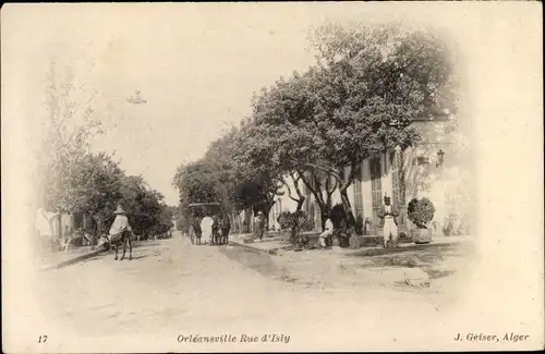 Ak Orléansville Ech Cheliff Algerien, Rue d'Isly
