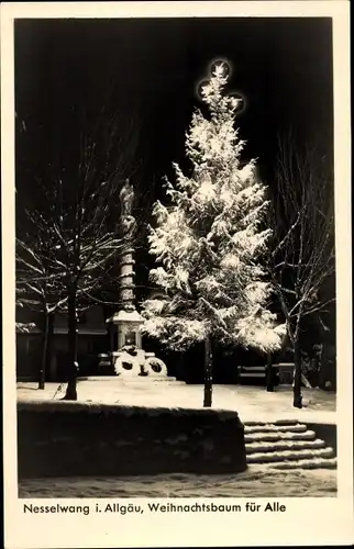 Ak Nesselwang im Allgäu, Weihnachtsbaum für Alle