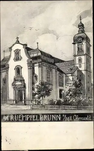Ak Strümpfelbrunn Waldbrunn Neckar Odenwald Kreis, Kirche