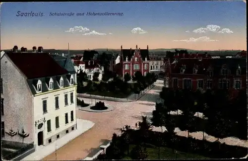 Ak Saarlouis im Saarland, Schulstraße und Hohenzollernring