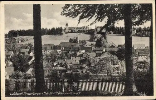 Ak Finsterbergen Friedrichroda Thüringen, Blick vom Hüllrodt auf den Ort