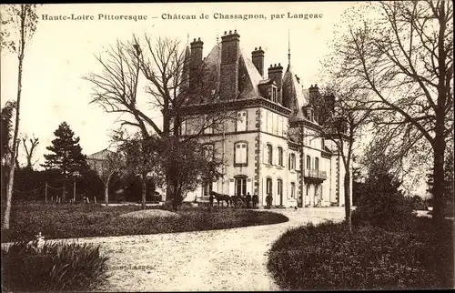 Ak Langeac Haute Loire, Vue du Château de Chassagnon