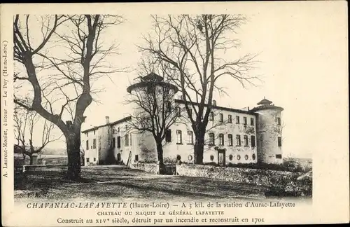 Ak  Chavaniac Lafayette Haute Loire, Vue du Château