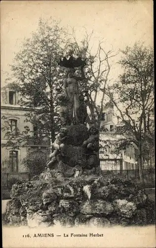 Ak Amiens Somme, La Fontaine Herbet