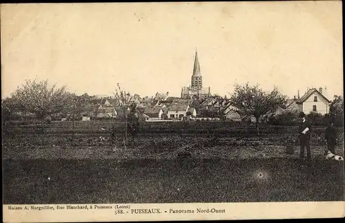 Ak Puiseaux Loiret, Panorama Nord Ouest