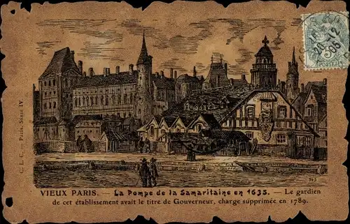 Ak Paris I., Pompe de la Samaritaine en 1635