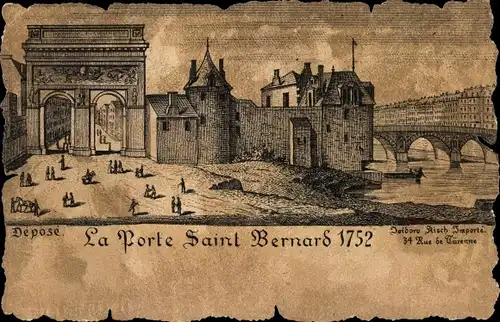 Ak Paris V., Porte Saint Bernard 1752