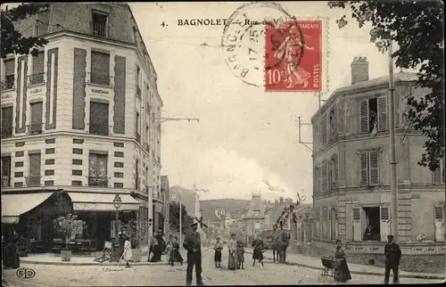 Ak Bagnolet Seine-Saint-Denis, Rue, Straßenpartie