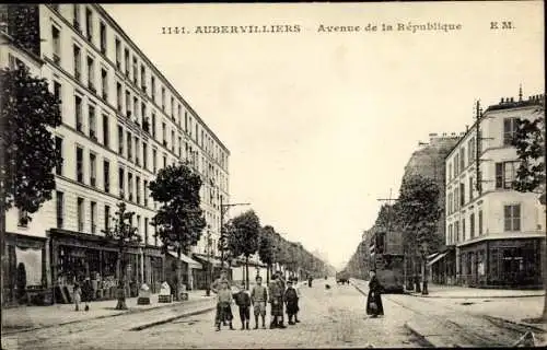 Ak Aubervilliers Seine-Saint-Denis, Avenue de la République