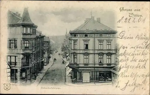 Ak Witten Ruhr, Bahnhofstraße, Geschäft A. Hense