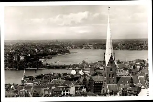 Ak Hamburg, Petrikirche, Binnen- und Außenalster