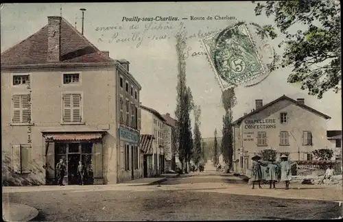 Ak Pouilly sous Charlieu Loire, Route de Charlieu