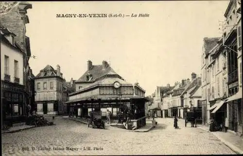 Ak Magny en Vexin Val-de-Oise, La Halle